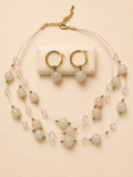 Ensemble Collier &amp; Boucles d'Oreilles – Perles Blanches Élégantes