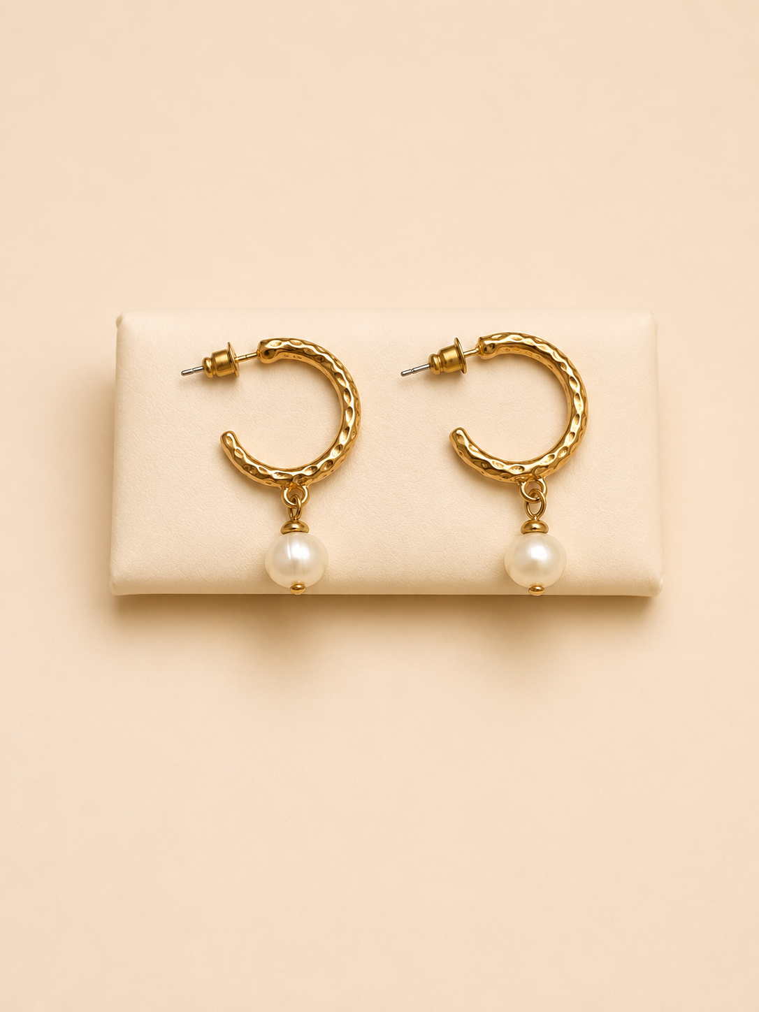Boucles d'Oreilles Créoles avec Perles d'Eau Douce